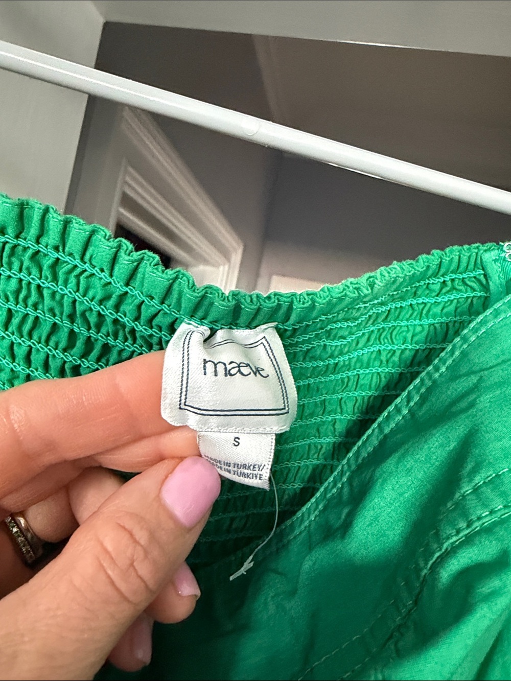 Maeve Emerald Green Smocked Waist dress